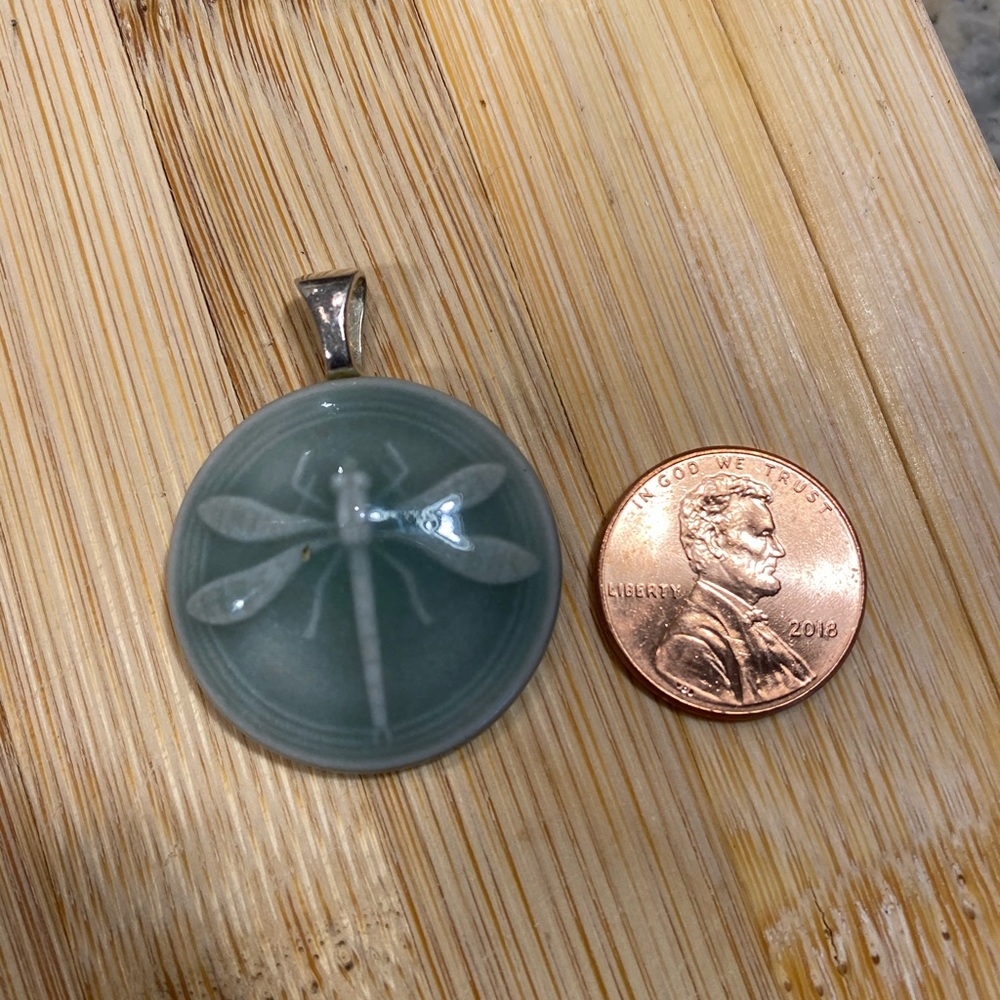 Ceramic medallion with dragonfly